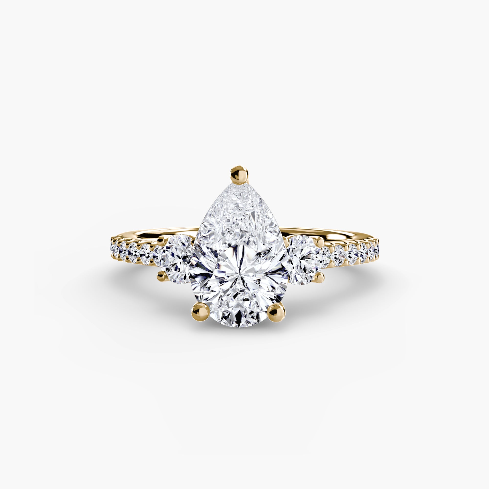 Three-Stone Ring with Pavé Band 5